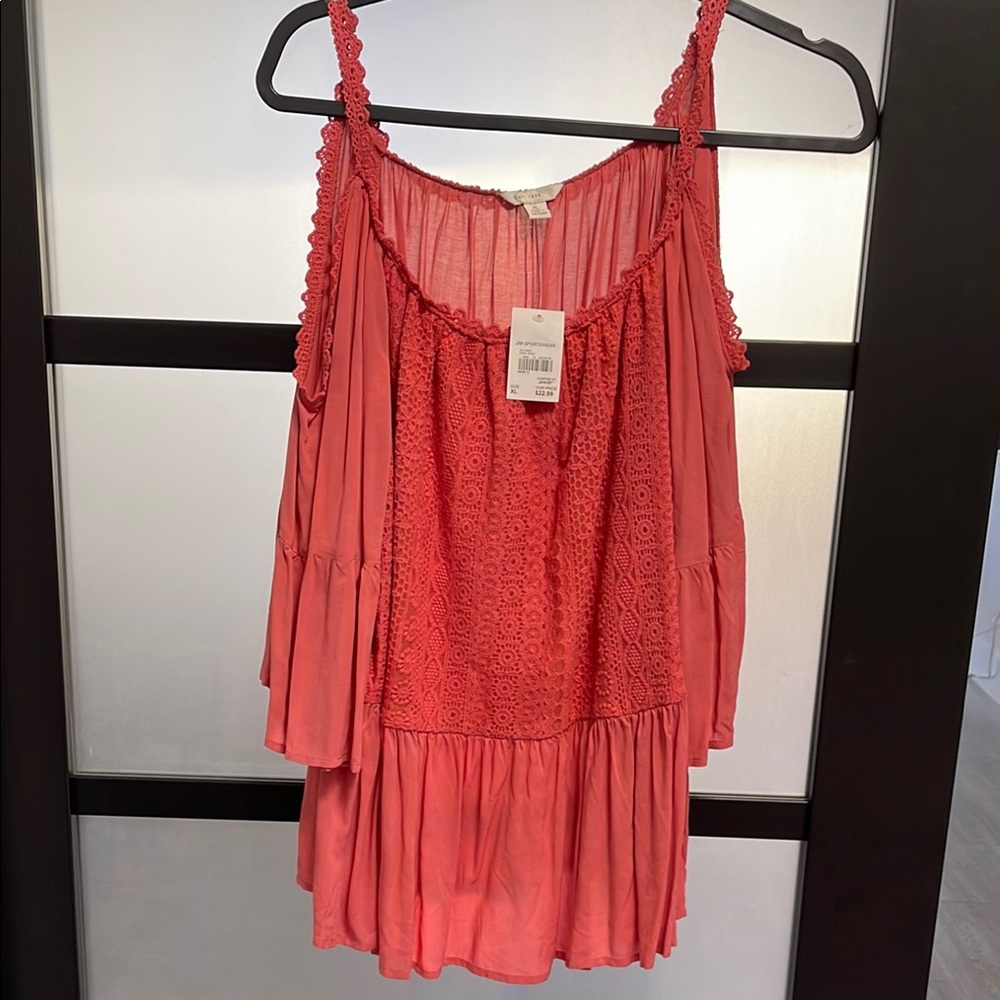 Women's Coral Lace Top